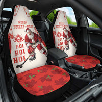 Christmas Canada Hockey Car Seat Cover Merry Hockey-Mas Maple Leaves Pattern - Wonder Print Shop