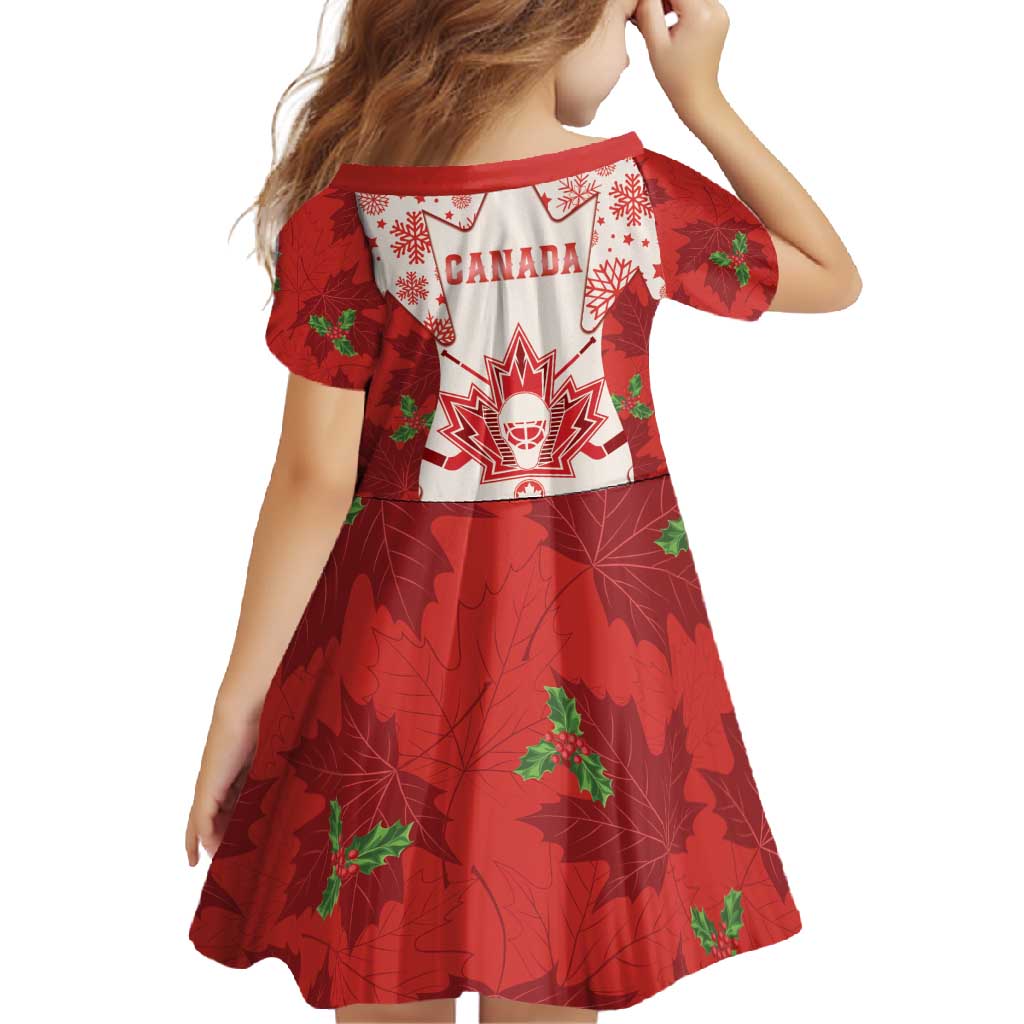 Christmas Canada Hockey Family Matching Summer Maxi Dress and Hawaiian Shirt Merry Hockey-Mas Maple Leaves Pattern - Wonder Print Shop