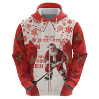 Christmas Canada Hockey Hoodie Merry Hockey-Mas Maple Leaves Pattern - Wonder Print Shop