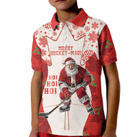 Christmas Canada Hockey Kid Polo Shirt Merry Hockey-Mas Maple Leaves Pattern - Wonder Print Shop