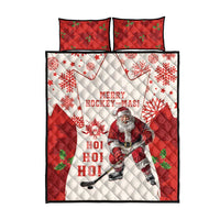 Christmas Canada Hockey Quilt Bed Set Merry Hockey-Mas Maple Leaves Pattern - Wonder Print Shop