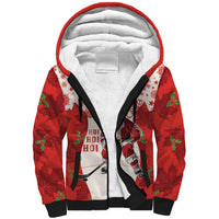 Christmas Canada Hockey Sherpa Hoodie Merry Hockey-Mas Maple Leaves Pattern - Wonder Print Shop