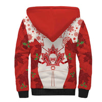 Christmas Canada Hockey Sherpa Hoodie Merry Hockey-Mas Maple Leaves Pattern - Wonder Print Shop