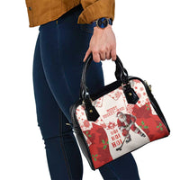 Christmas Canada Hockey Shoulder Handbag Merry Hockey-Mas Maple Leaves Pattern