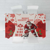 Christmas Canada Hockey Tablecloth Merry Hockey-Mas Maple Leaves Pattern - Wonder Print Shop