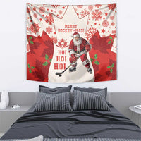 Christmas Canada Hockey Tapestry Merry Hockey-Mas Maple Leaves Pattern - Wonder Print Shop