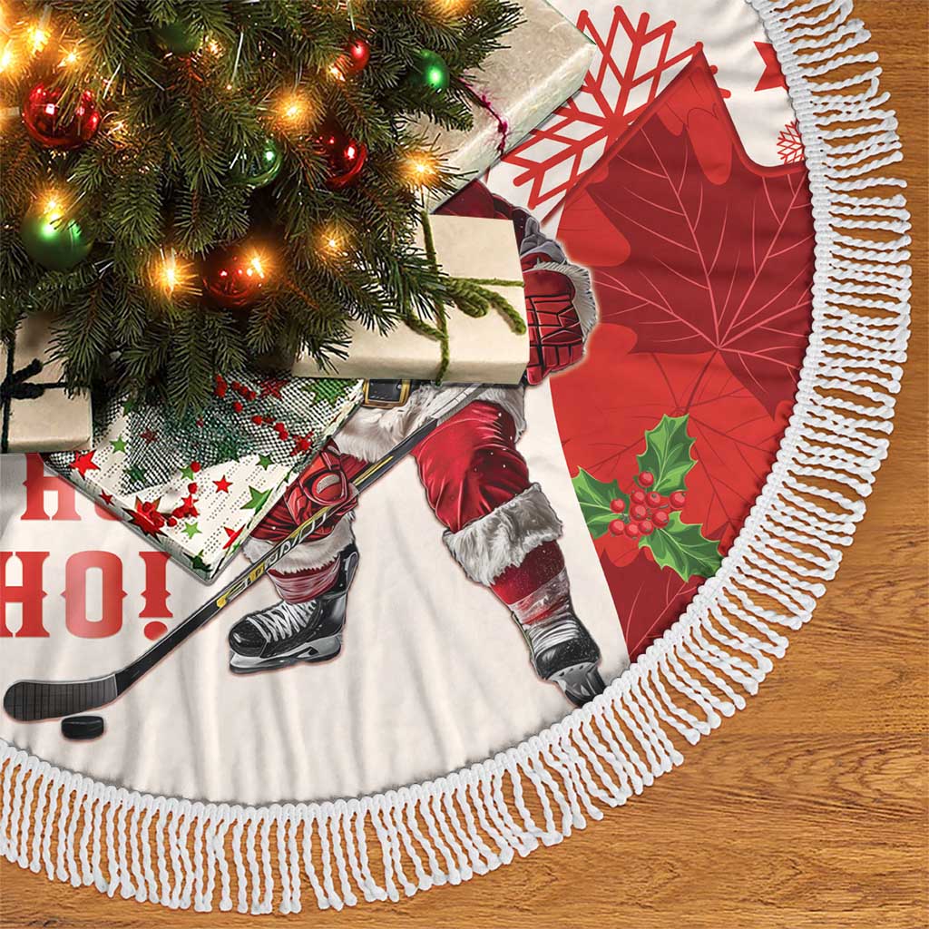 Christmas Canada Hockey Tree Skirt Merry Hockey-Mas Maple Leaves Pattern - Wonder Print Shop