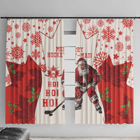 Christmas Canada Hockey Window Curtain Merry Hockey-Mas Maple Leaves Pattern - Wonder Print Shop