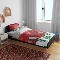 Christmas Canada Bedding Set Joyeux Noel - Caribou With Maple Leaf - Wonder Print Shop