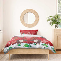 Christmas Canada Bedding Set Joyeux Noel - Caribou With Maple Leaf - Wonder Print Shop