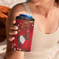 Christmas Canada 4 in 1 Can Cooler Tumbler Joyeux Noel - Caribou With Maple Leaf - Wonder Print Shop