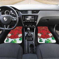 Christmas Canada Car Mats Joyeux Noel - Caribou With Maple Leaf - Wonder Print Shop