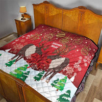 Christmas Canada Quilt Joyeux Noel - Caribou With Maple Leaf - Wonder Print Shop