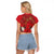 Christmas Canada Raglan Cropped T Shirt Joyeux Noel - Caribou With Maple Leaf - Wonder Print Shop