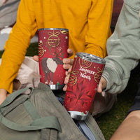 Christmas Canada Tumbler Cup Joyeux Noel - Caribou With Maple Leaf - Wonder Print Shop