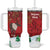Christmas Canada Tumbler With Handle Joyeux Noel - Caribou With Maple Leaf - Wonder Print Shop