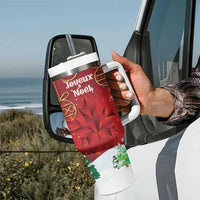 Christmas Canada Tumbler With Handle Joyeux Noel - Caribou With Maple Leaf - Wonder Print Shop