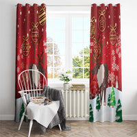 Christmas Canada Window Curtain Joyeux Noel - Caribou With Maple Leaf - Wonder Print Shop