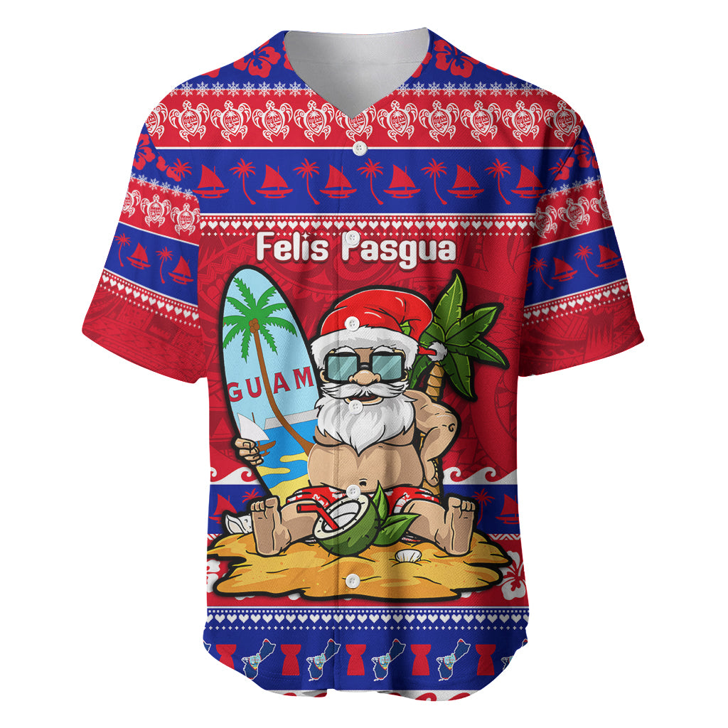 Custom Guam Christmas Baseball Jersey Guaman Santas Felis Pasgua - Wonder Print Shop