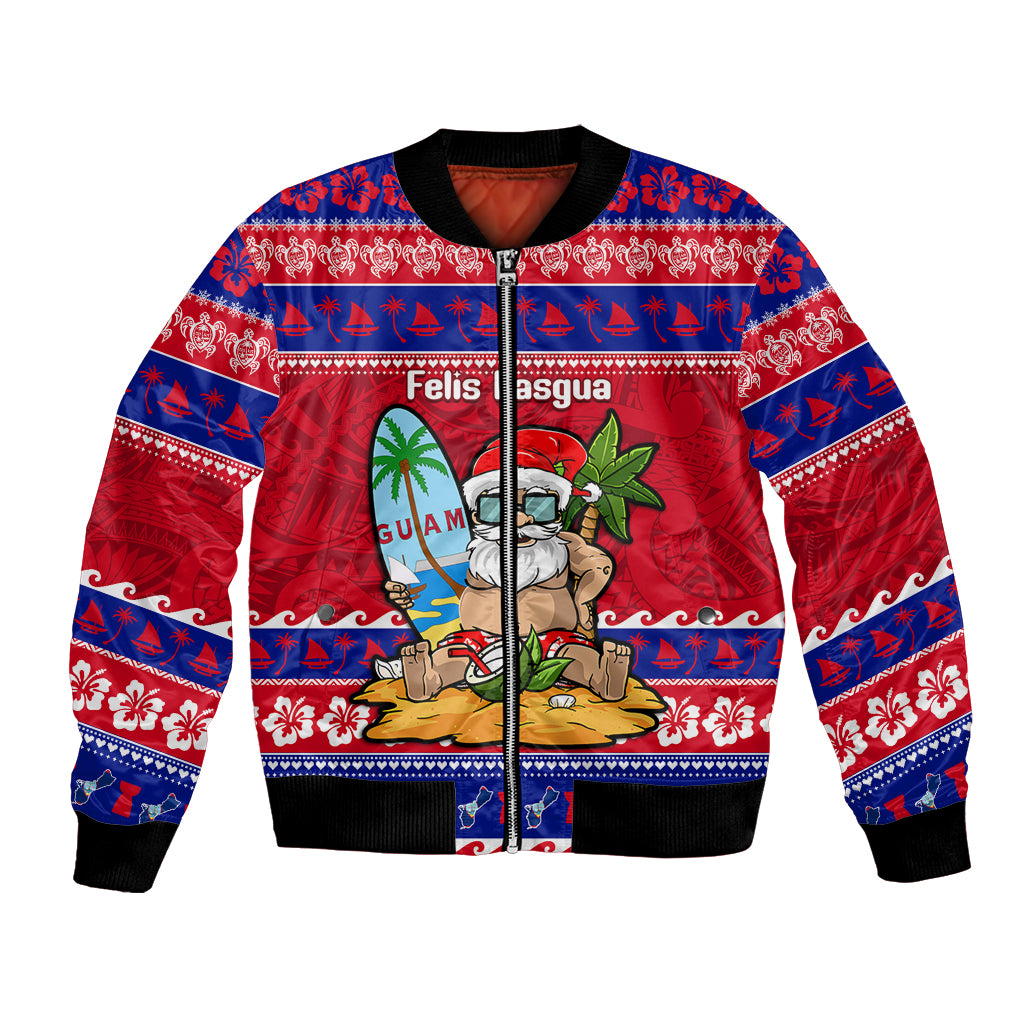 Custom Guam Christmas Bomber Jacket Guaman Santas Felis Pasgua - Wonder Print Shop