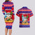 Custom Guam Christmas Couples Matching Long Sleeve Bodycon Dress and Hawaiian Shirt Guaman Santas Felis Pasgua - Wonder Print Shop