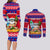 Custom Guam Christmas Couples Matching Long Sleeve Bodycon Dress and Long Sleeve Button Shirt Guaman Santas Felis Pasgua - Wonder Print Shop