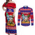 Custom Guam Christmas Couples Matching Off Shoulder Maxi Dress and Long Sleeve Button Shirt Guaman Santas Felis Pasgua - Wonder Print Shop