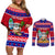 Custom Guam Christmas Couples Matching Off Shoulder Short Dress and Long Sleeve Button Shirt Guaman Santas Felis Pasgua - Wonder Print Shop