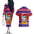 Custom Guam Christmas Couples Matching Off The Shoulder Long Sleeve Dress and Hawaiian Shirt Guaman Santas Felis Pasgua - Wonder Print Shop