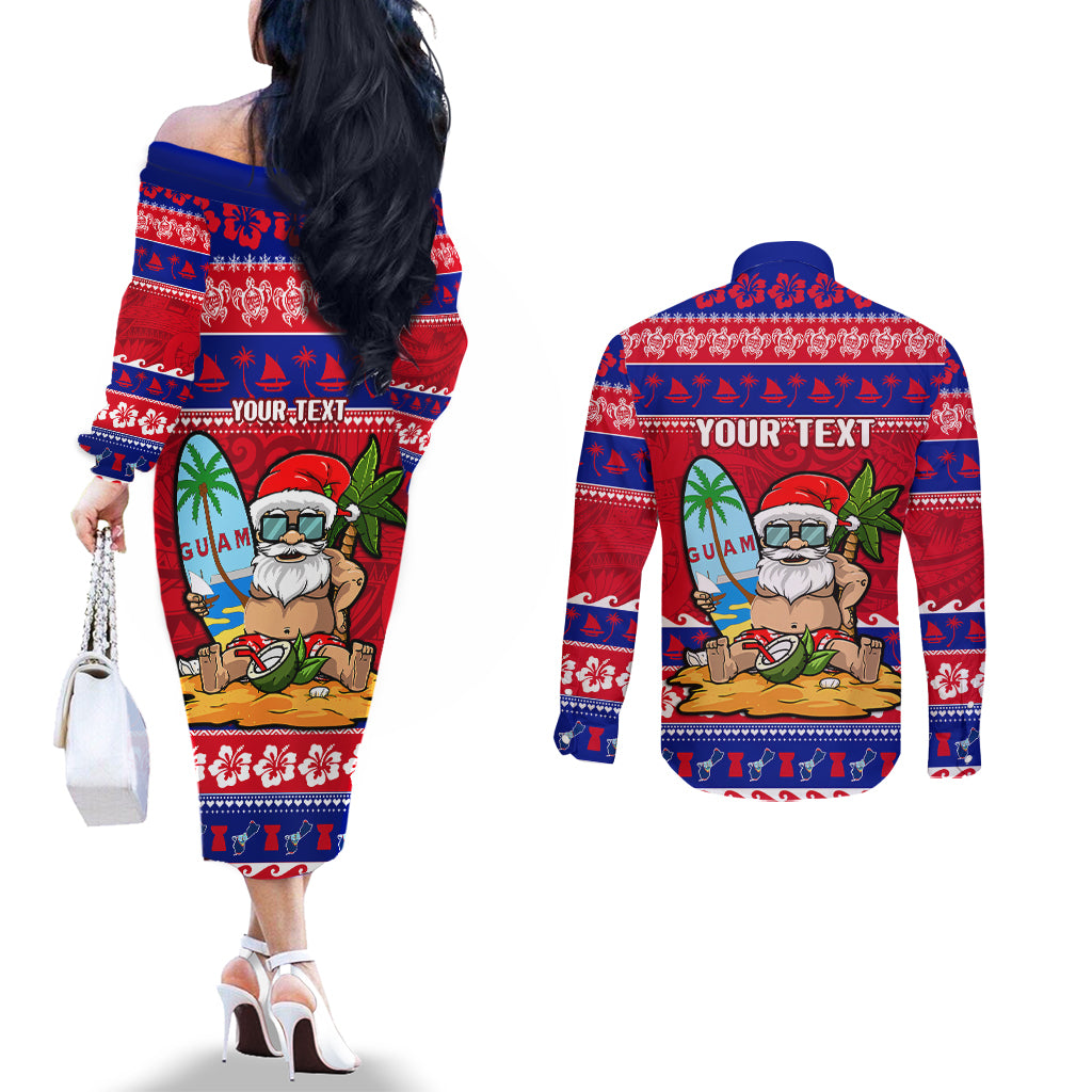 custom-guam-christmas-couples-matching-off-the-shoulder-long-sleeve-dress-and-long-sleeve-button-shirt-guaman-santas-felis-pasgua