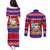 Custom Guam Christmas Couples Matching Puletasi Dress and Long Sleeve Button Shirt Guaman Santas Felis Pasgua - Wonder Print Shop