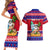 Custom Guam Christmas Couples Matching Short Sleeve Bodycon Dress and Hawaiian Shirt Guaman Santas Felis Pasgua - Wonder Print Shop