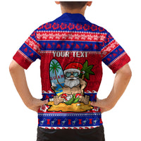 Custom Guam Christmas Family Matching Mermaid Dress and Hawaiian Shirt Guaman Santas Felis Pasgua - Wonder Print Shop