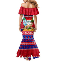 Custom Guam Christmas Family Matching Mermaid Dress and Hawaiian Shirt Guaman Santas Felis Pasgua - Wonder Print Shop