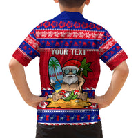 Custom Guam Christmas Family Matching Off Shoulder Long Sleeve Dress and Hawaiian Shirt Guaman Santas Felis Pasgua - Wonder Print Shop