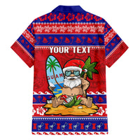 Custom Guam Christmas Family Matching Off Shoulder Long Sleeve Dress and Hawaiian Shirt Guaman Santas Felis Pasgua - Wonder Print Shop