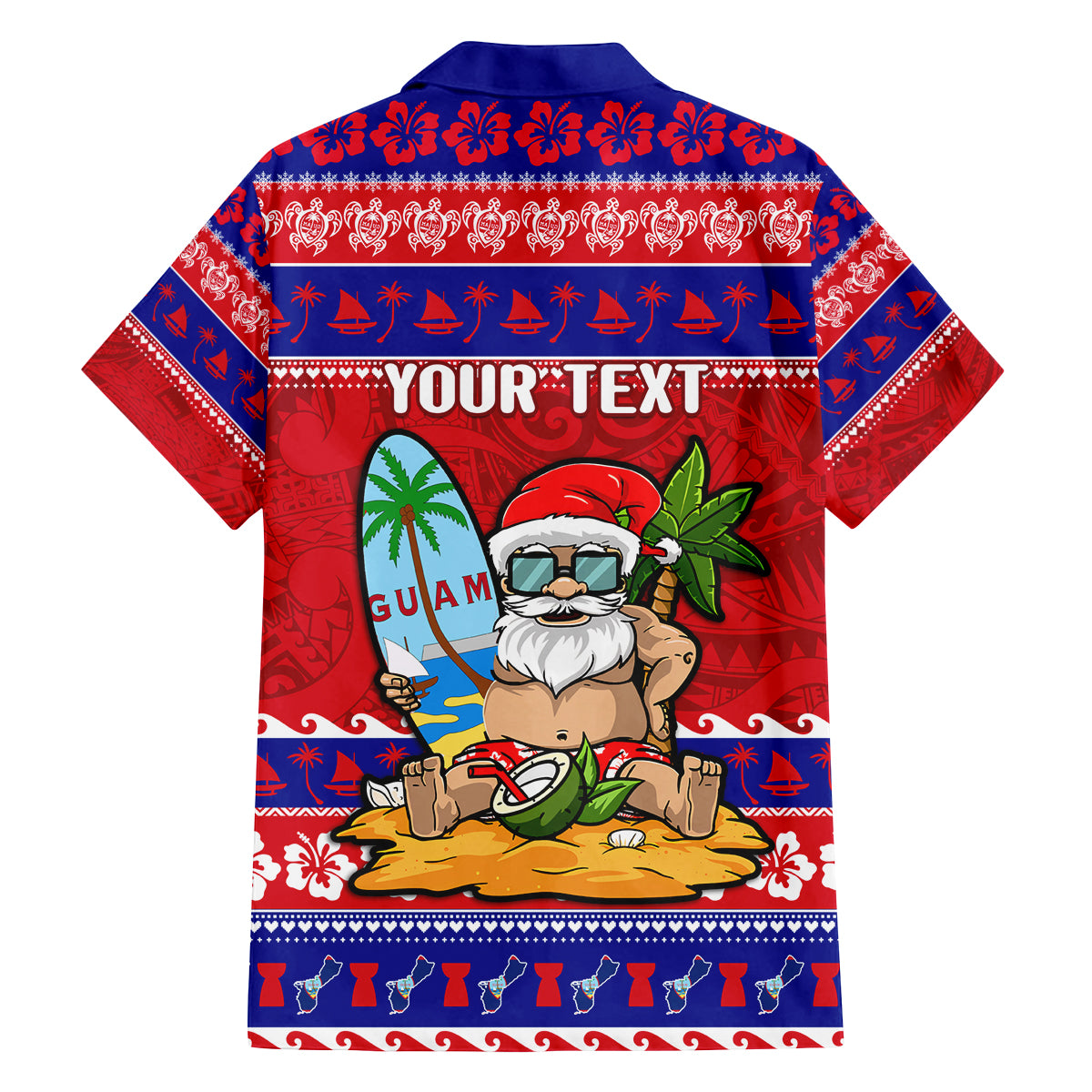 Custom Guam Christmas Family Matching Off Shoulder Maxi Dress and Hawaiian Shirt Guaman Santas Felis Pasgua - Wonder Print Shop