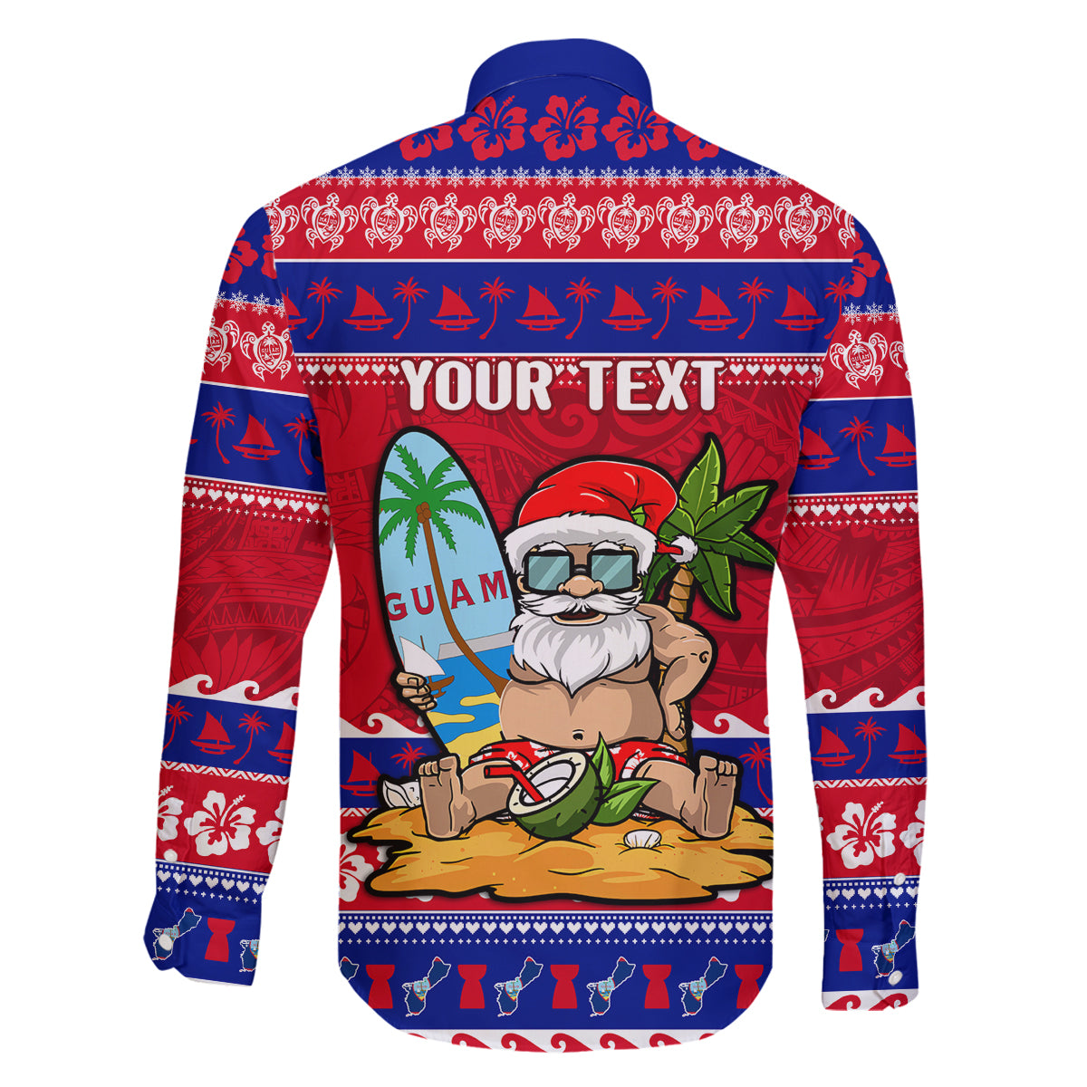 Custom Guam Christmas Family Matching Off Shoulder Maxi Dress and Hawaiian Shirt Guaman Santas Felis Pasgua - Wonder Print Shop