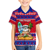 Custom Guam Christmas Family Matching Off Shoulder Maxi Dress and Hawaiian Shirt Guaman Santas Felis Pasgua - Wonder Print Shop