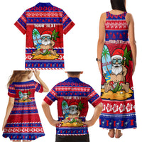 Custom Guam Christmas Family Matching Tank Maxi Dress and Hawaiian Shirt Guaman Santas Felis Pasgua - Wonder Print Shop