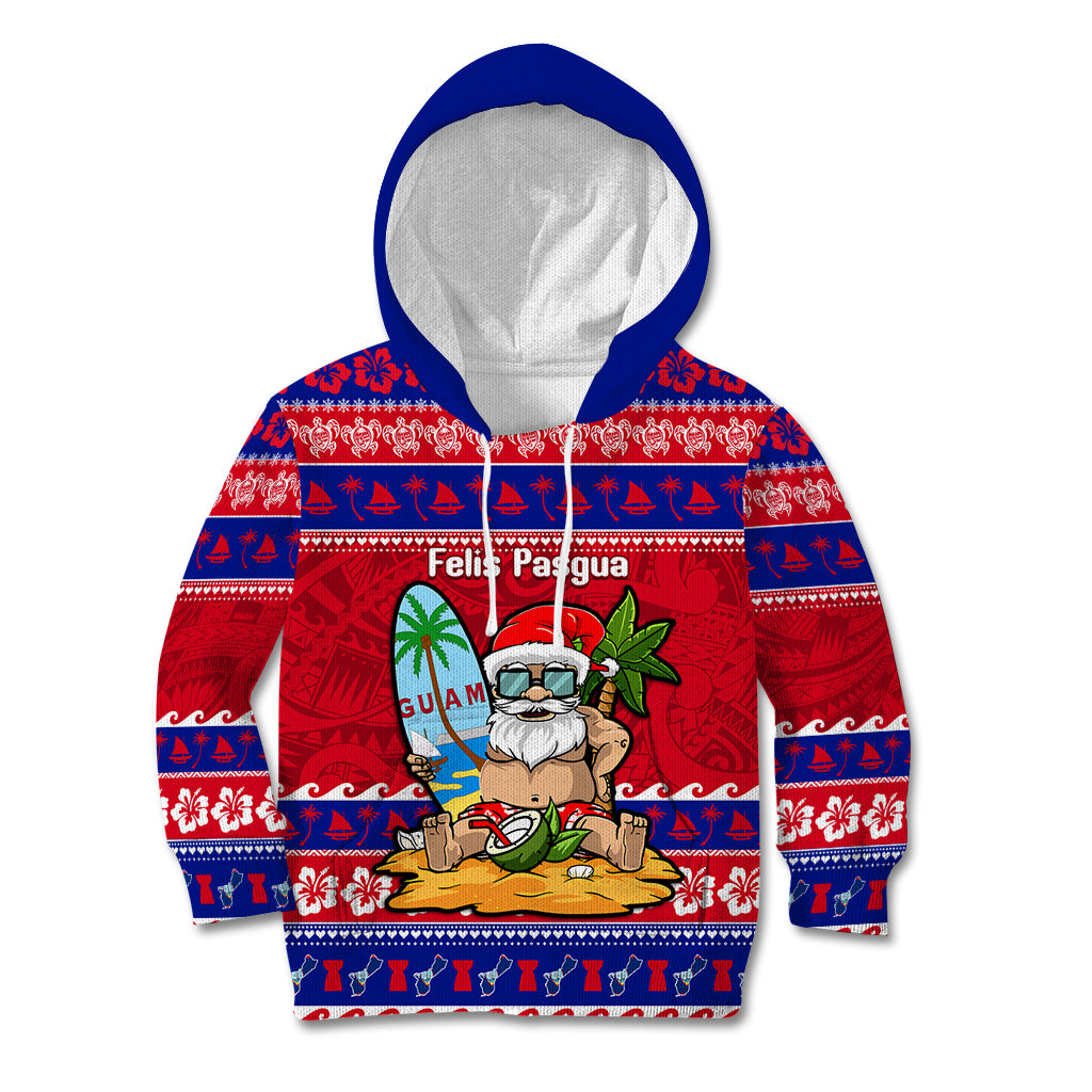 Custom Guam Christmas Kid Hoodie Guaman Santas Felis Pasgua - Wonder Print Shop