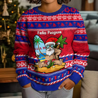 Custom Guam Christmas Kid Ugly Christmas Sweater Guaman Santas Felis Pasgua - Wonder Print Shop