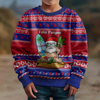 Custom Guam Christmas Kid Ugly Christmas Sweater Guaman Santas Felis Pasgua - Wonder Print Shop