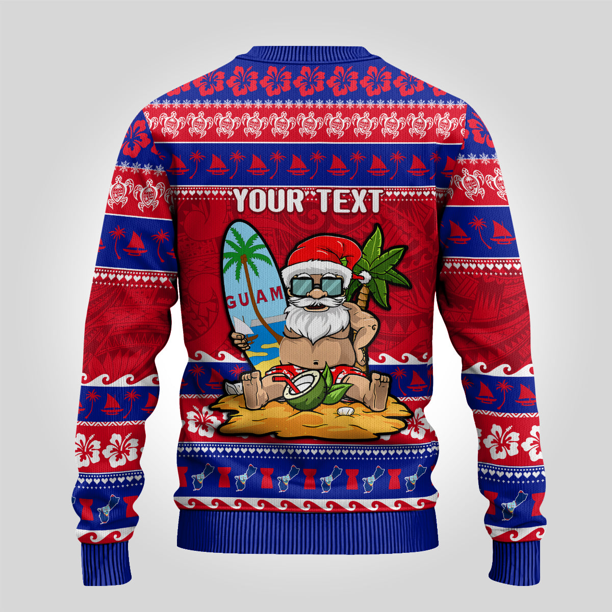 Custom Guam Christmas Ugly Christmas Sweater Guaman Santas Felis Pasgua - Wonder Print Shop
