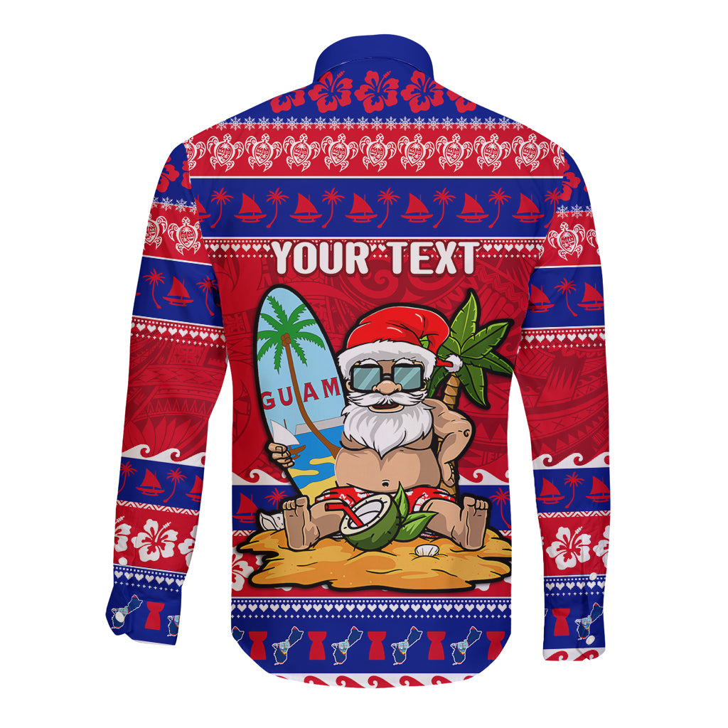 Custom Guam Christmas Long Sleeve Button Shirt Guaman Santas Felis Pasgua - Wonder Print Shop