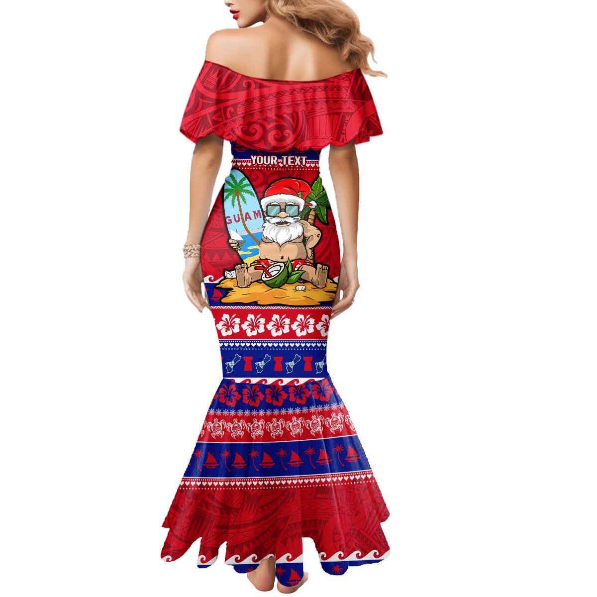 Custom Guam Christmas Mermaid Dress Guaman Santas Felis Pasgua - Wonder Print Shop