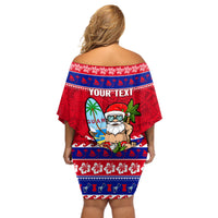 Custom Guam Christmas Off Shoulder Short Dress Guaman Santas Felis Pasgua - Wonder Print Shop