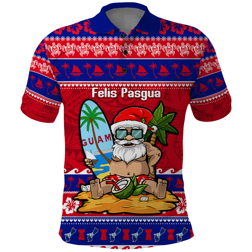 Custom Guam Christmas Polo Shirt Guaman Santas Felis Pasgua - Wonder Print Shop