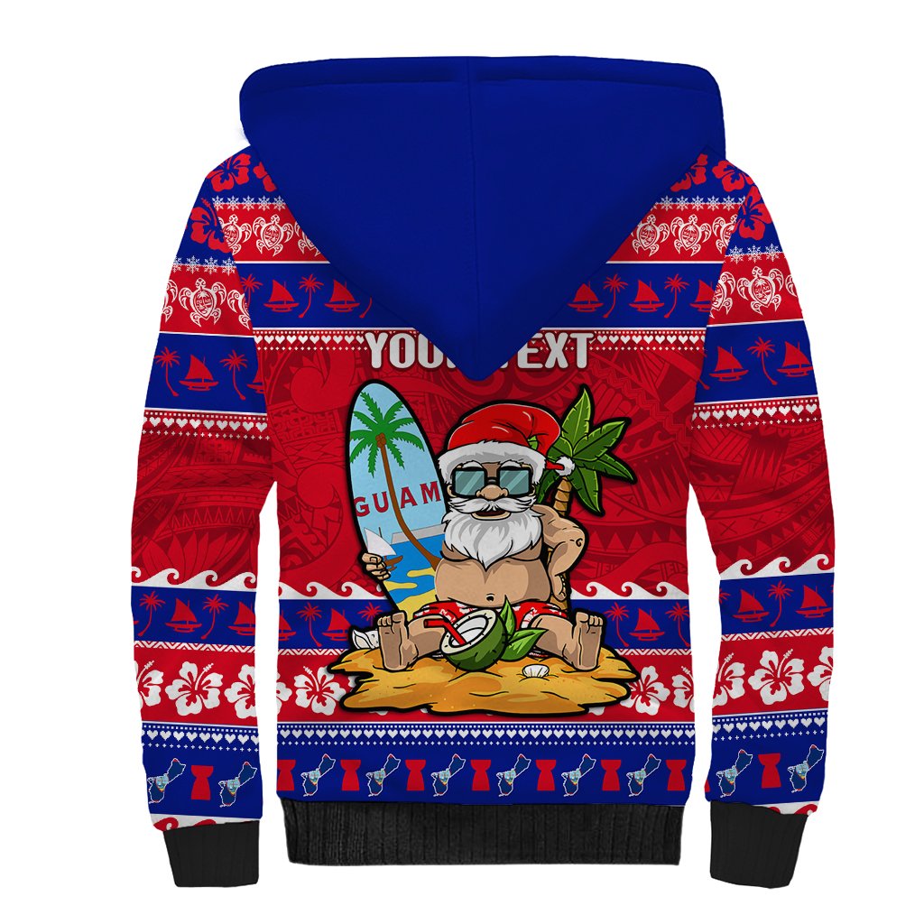 Custom Guam Christmas Sherpa Hoodie Guaman Santas Felis Pasgua - Wonder Print Shop