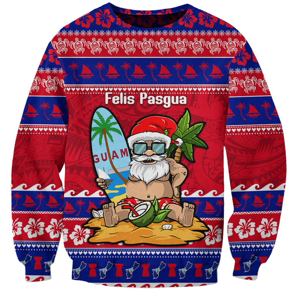 Custom Guam Christmas Sweatshirt Guaman Santas Felis Pasgua - Wonder Print Shop